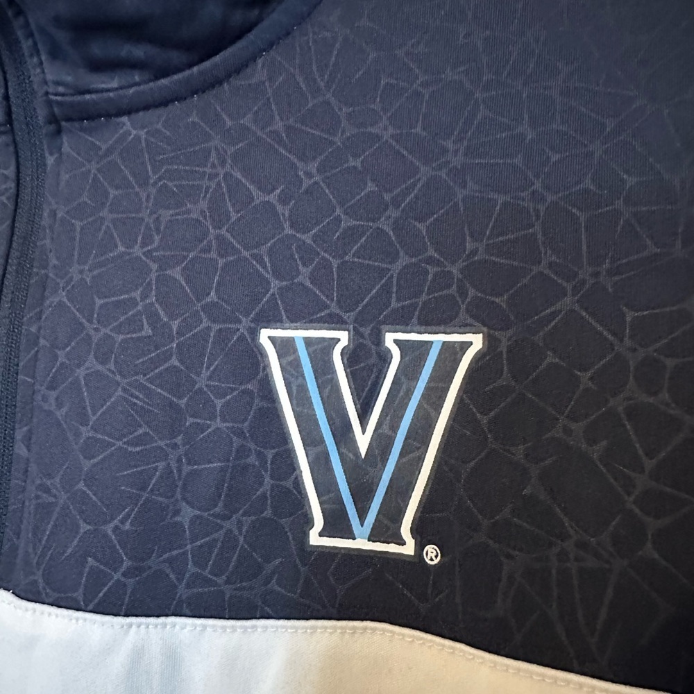 Villanova Basketball Colosseum Navy White Athletic Quarter Zip Jacket Mens XL - Picture 5 of 8